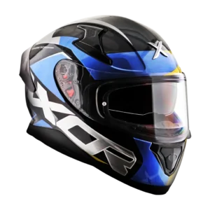 AXOR Apex Chromtech kaciga sjaj crno plava - prednja strana