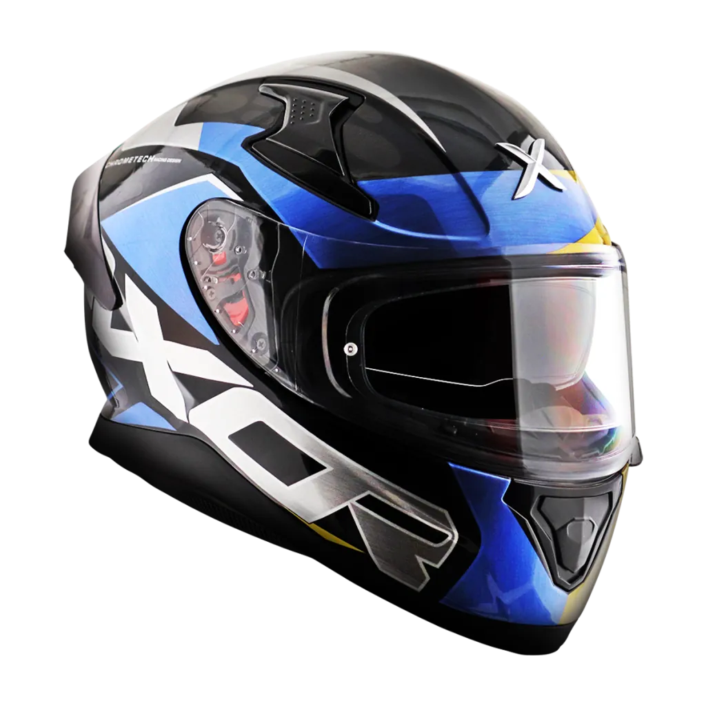 AXOR Apex Chromtech kaciga sjaj crno plava - prednja strana