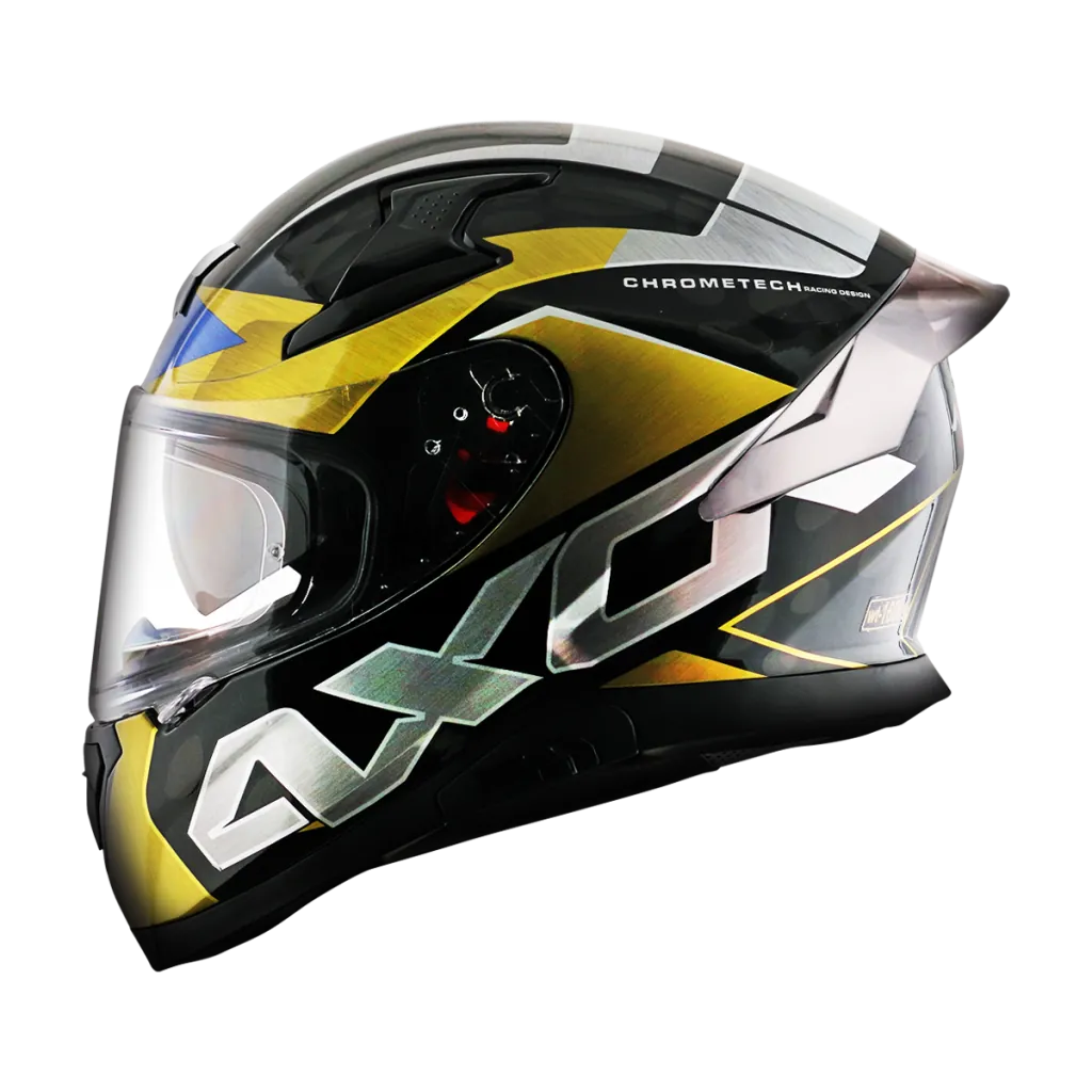 AXOR Apex Chromtech kaciga sjaj crno plava - stražnja strana