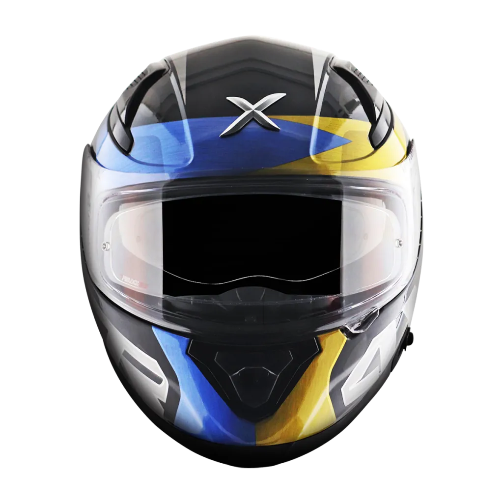 AXOR Apex Chromtech kaciga sjaj crno plava - detalj