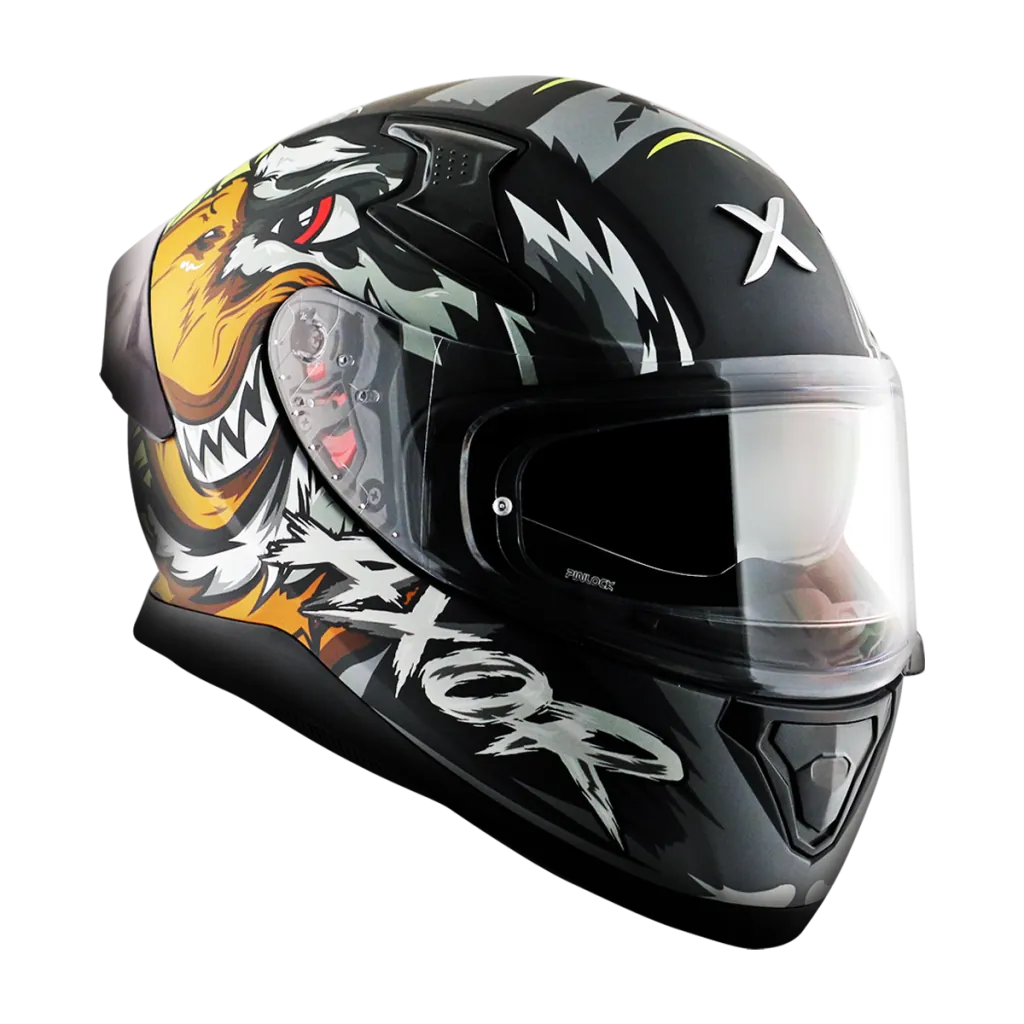 AXOR Apex Falcon kaciga mat crno siva - prednja strana