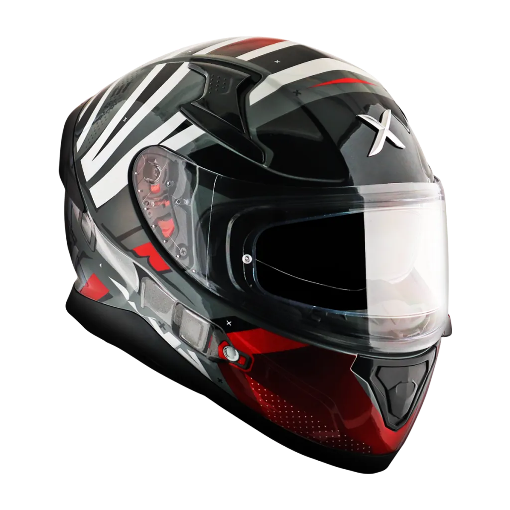 AXOR Apex Hex-2 kaciga mat sivo crvena - prednja strana