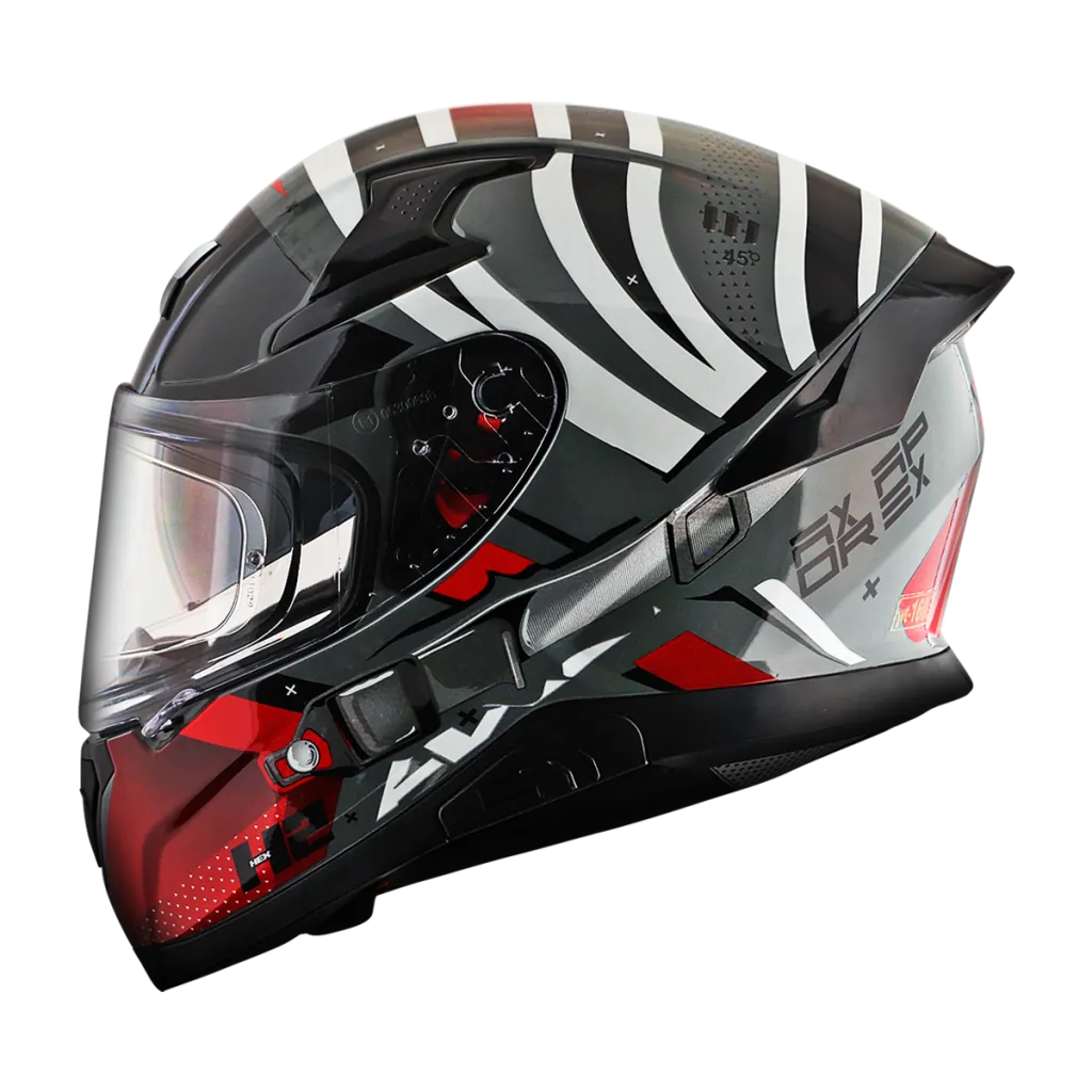 AXOR Apex Hex-2 kaciga mat sivo crvena - stražnja strana