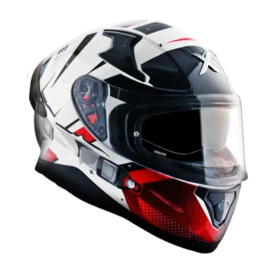 AXOR Apex Hex-2 kaciga sjaj bijelo crvena - prednja strana