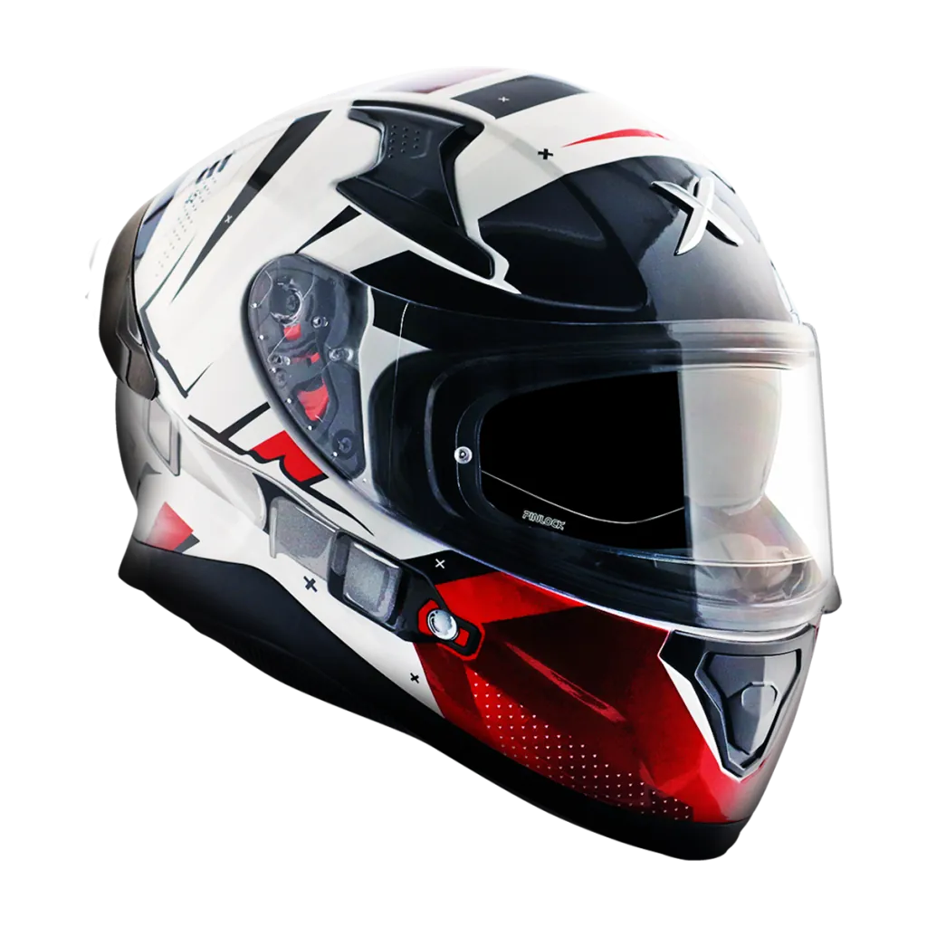 AXOR Apex Hex-2 kaciga sjaj bijelo crvena - prednja strana