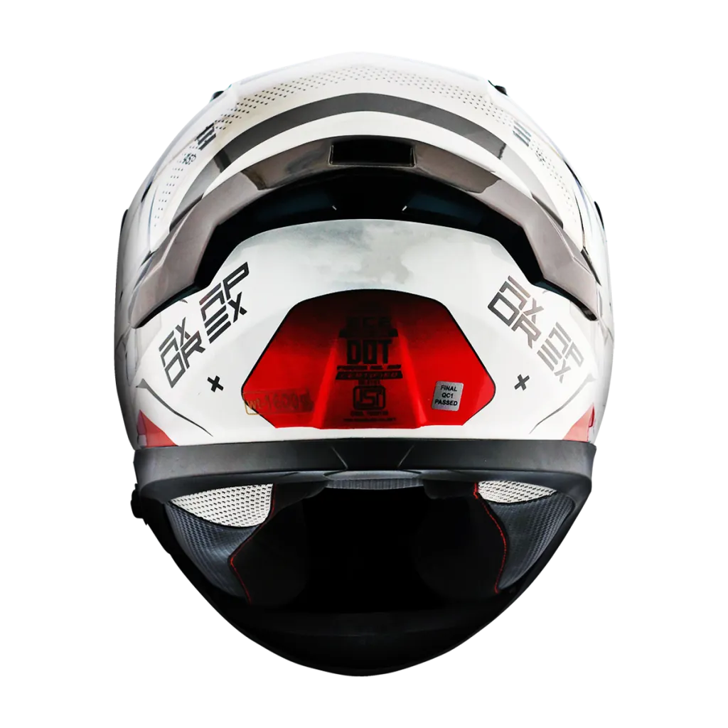 AXOR Apex Hex-2 kaciga sjaj bijelo crvena - bočni pogled