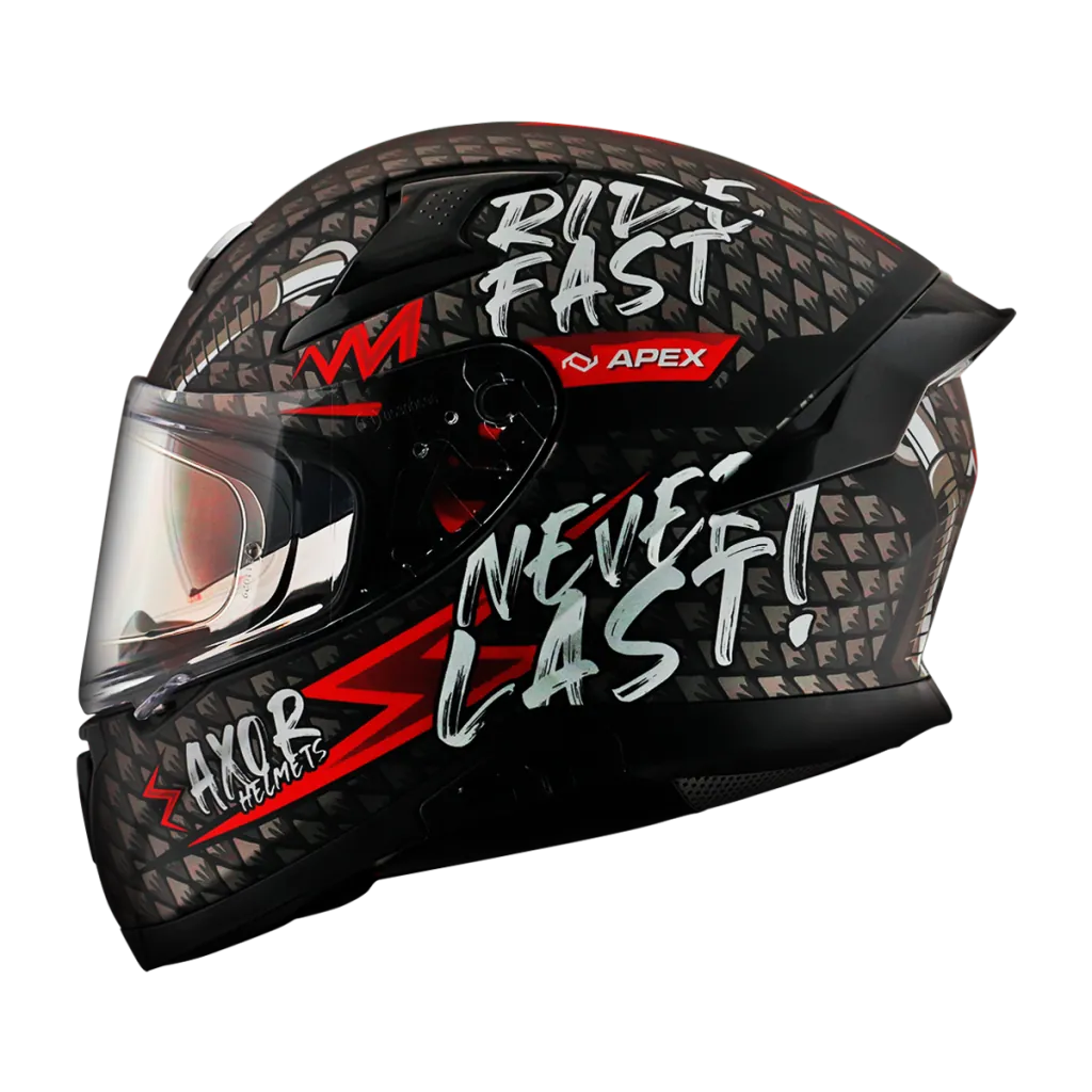 AXOR Apex Ride Fast kaciga mat crno crvena - stražnja strana