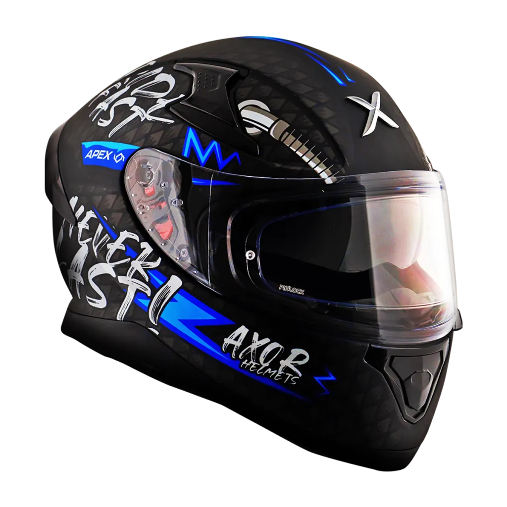 AXOR Apex Ride Fast kaciga mat crno plava - prednja strana