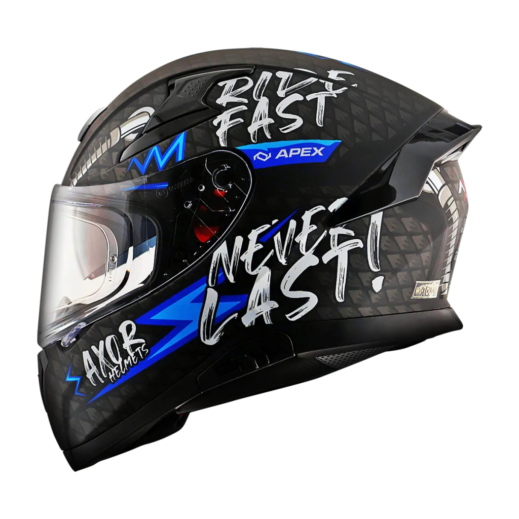 AXOR Apex Ride Fast kaciga mat crno plava - stražnja strana