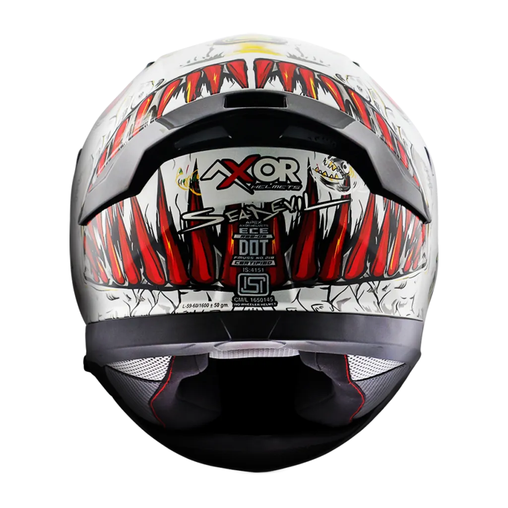 AXOR Apex Seadevil kaciga sjaj bijelo crvena - bočni pogled