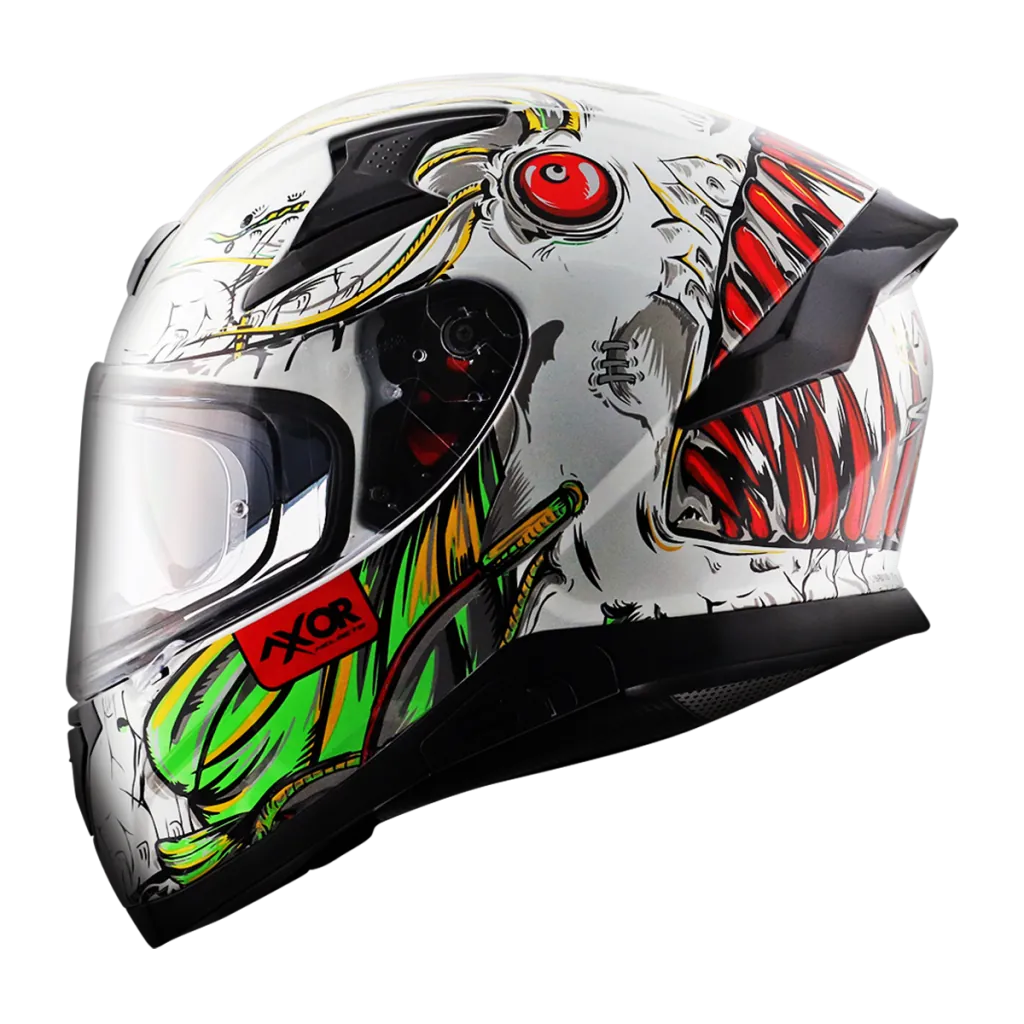 AXOR Apex Seadevil kaciga sjaj bijelo crvena - stražnja strana