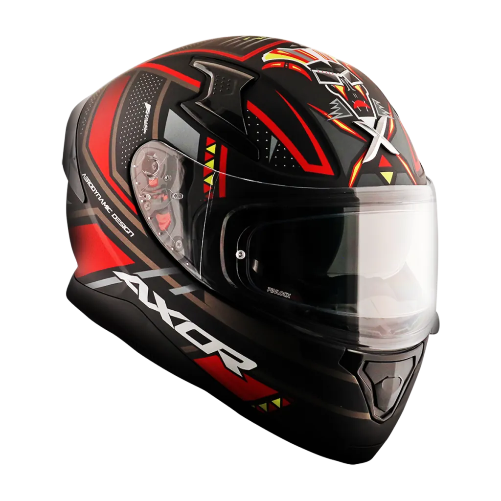 AXOR Apex Tiki kaciga mat crno crvena - prednja strana