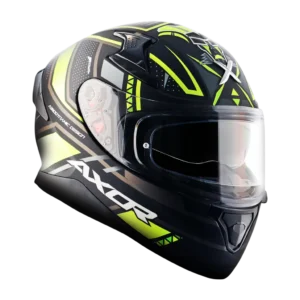 AXOR Apex Tiki kaciga mat crno neon žuta - prednja strana