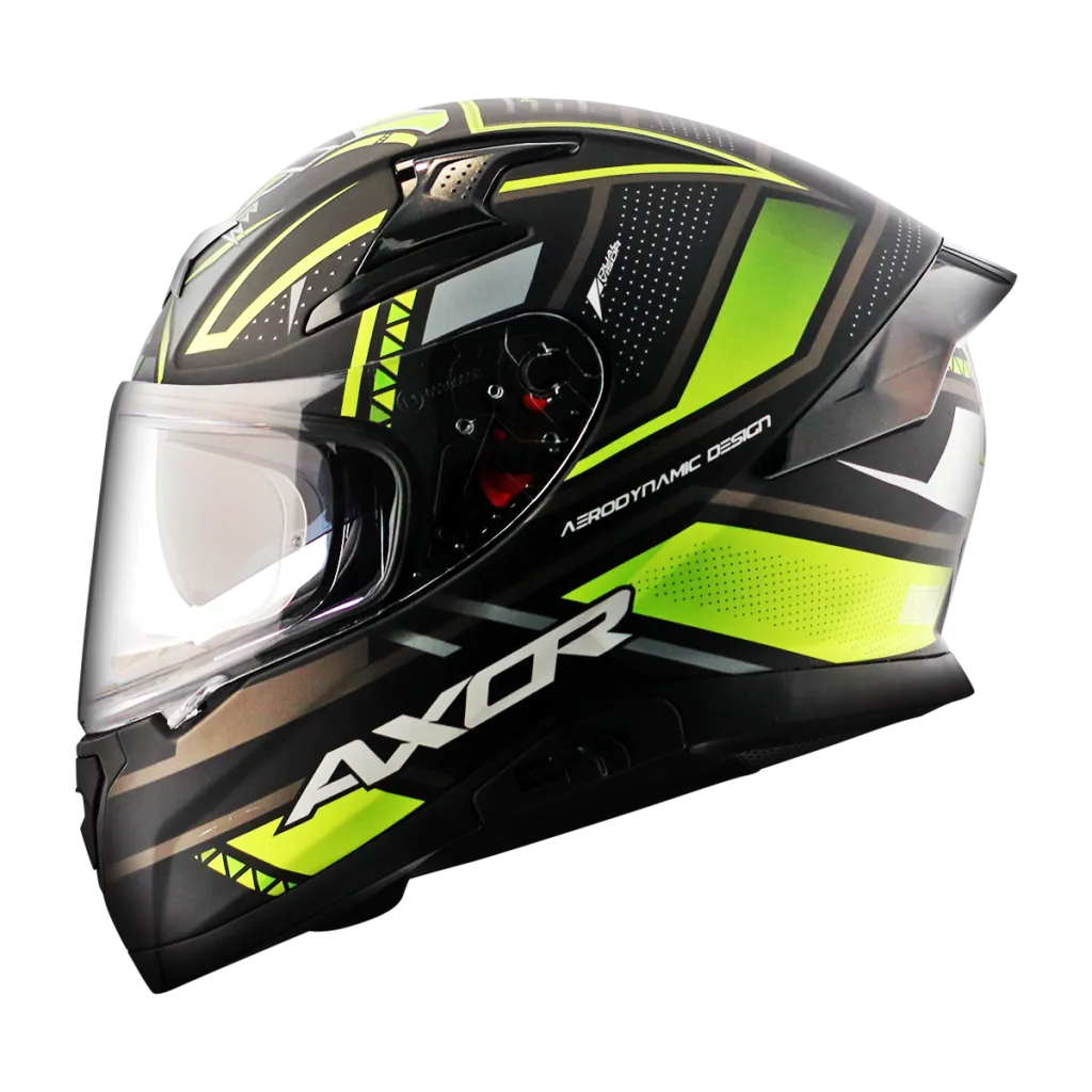 AXOR Apex Tiki kaciga mat crno neon žuta - stražnja strana