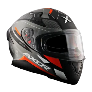 AXOR Apex Turbine kaciga mat crno narančasto siva - prednja strana