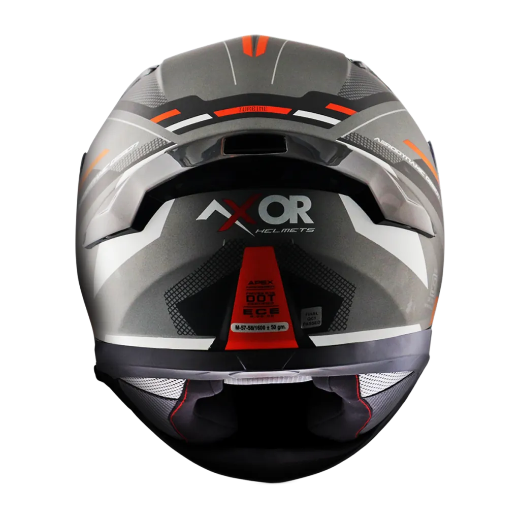 AXOR Apex Turbine kaciga mat crno narančasto siva - bočni pogled