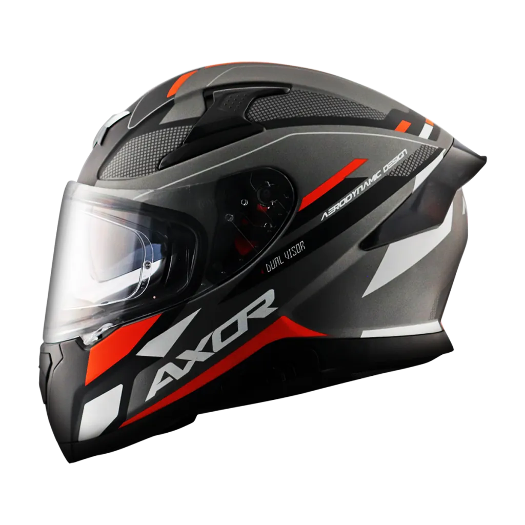 AXOR Apex Turbine kaciga mat crno narančasto siva - stražnja strana