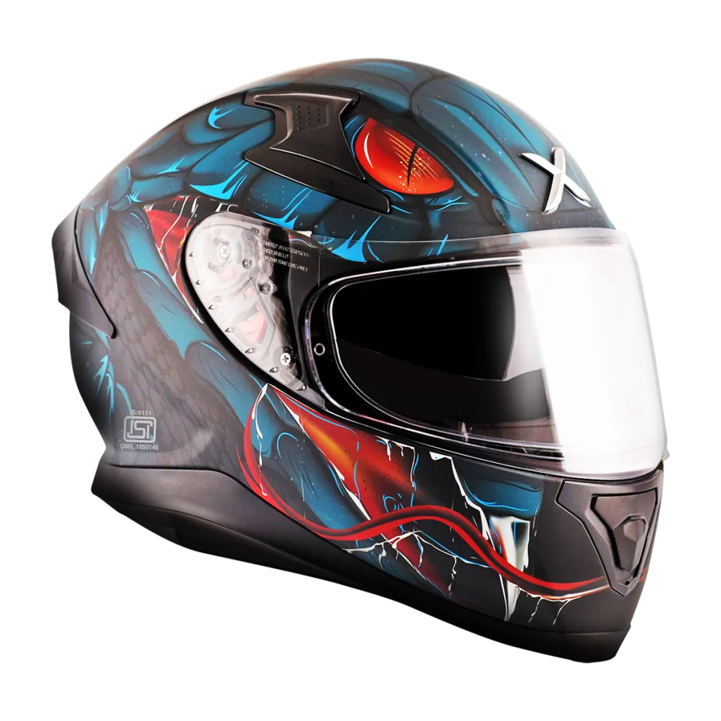 AXOR Apex Venomous kaciga mat crno plava - prednja strana