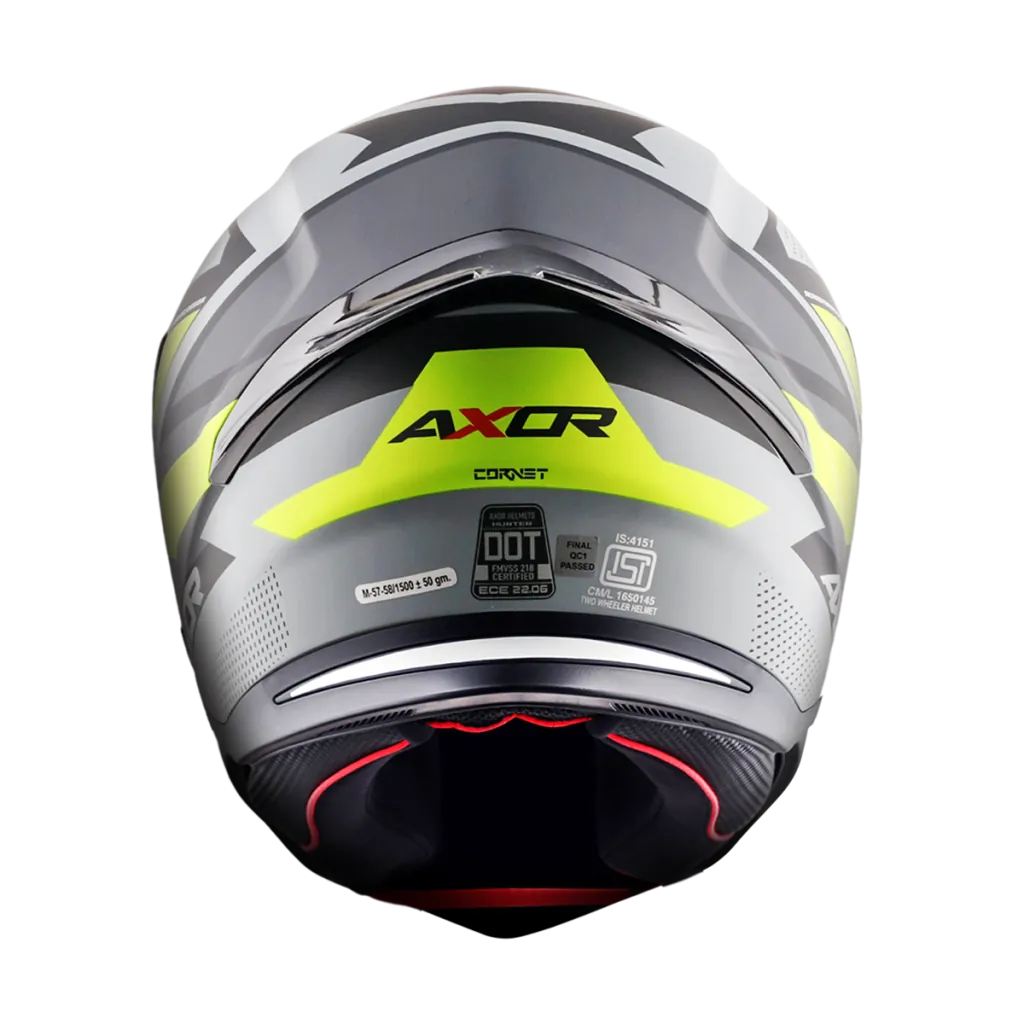 AXOR Hunter Cornet kaciga mat nardo siva neon žuta - bočni pogled