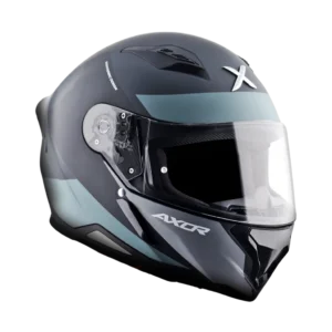 AXOR Hunter Turbo kaciga mat crno siva - prednja strana