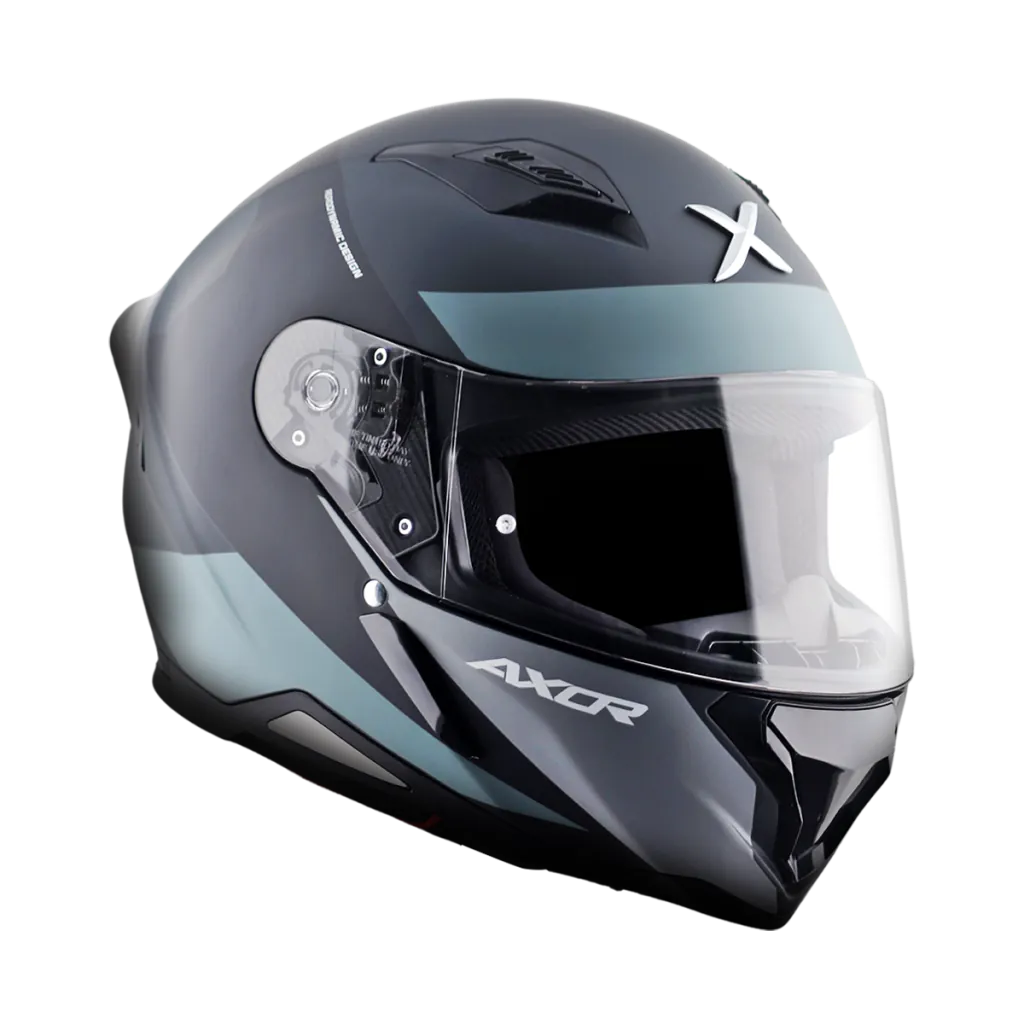 AXOR Hunter Turbo kaciga mat crno siva - prednja strana