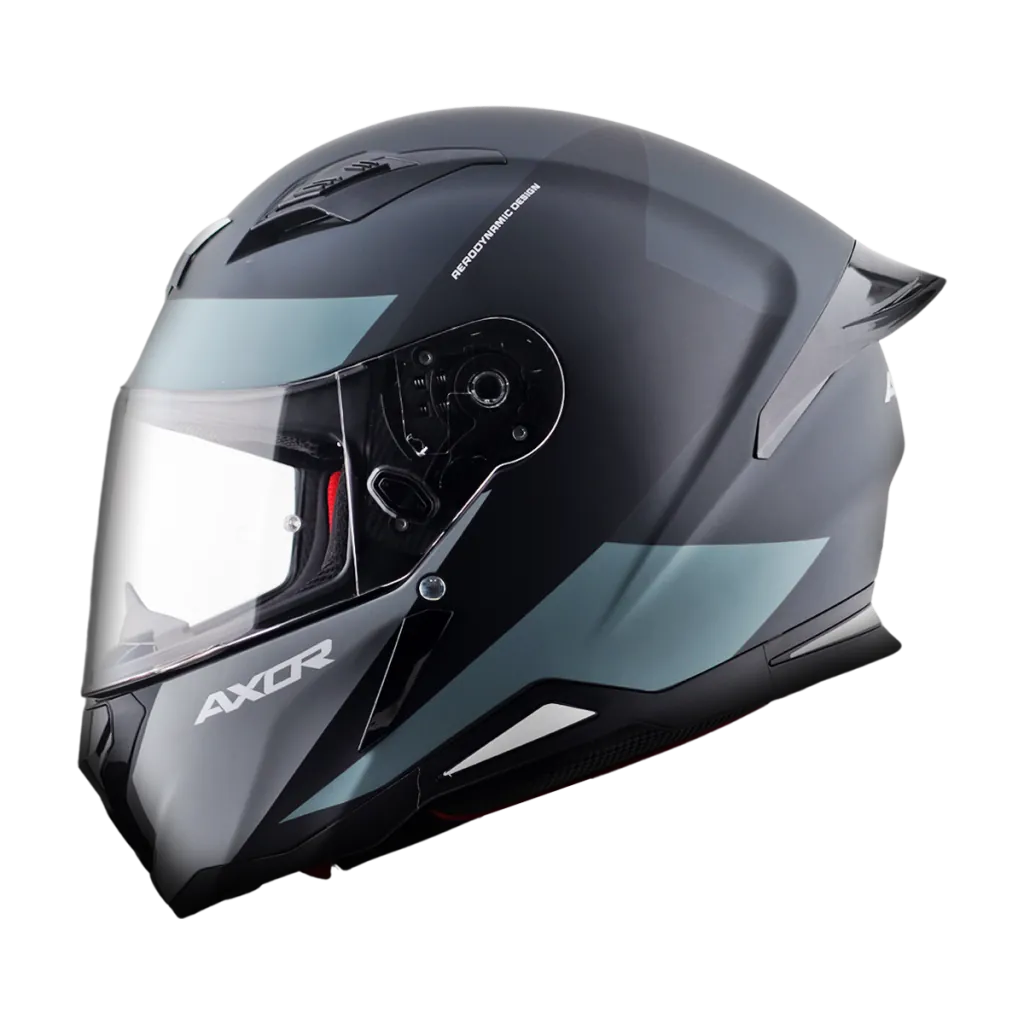 AXOR Hunter Turbo kaciga mat crno siva - stražnja strana