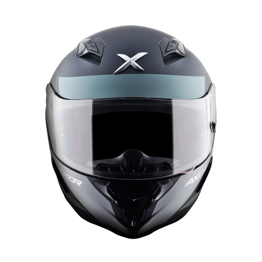 AXOR Hunter Turbo kaciga mat crno siva - detalj