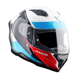 AXOR Hunter Turbo kaciga sjaj bijelo crvena - prednja strana