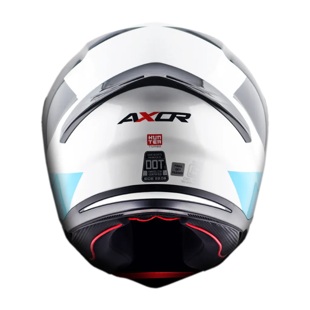 AXOR Hunter Turbo kaciga sjaj bijelo crvena - bočni pogled