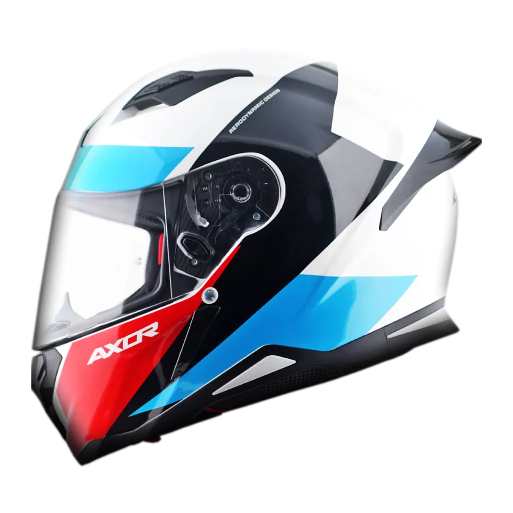 AXOR Hunter Turbo kaciga sjaj bijelo crvena - stražnja strana