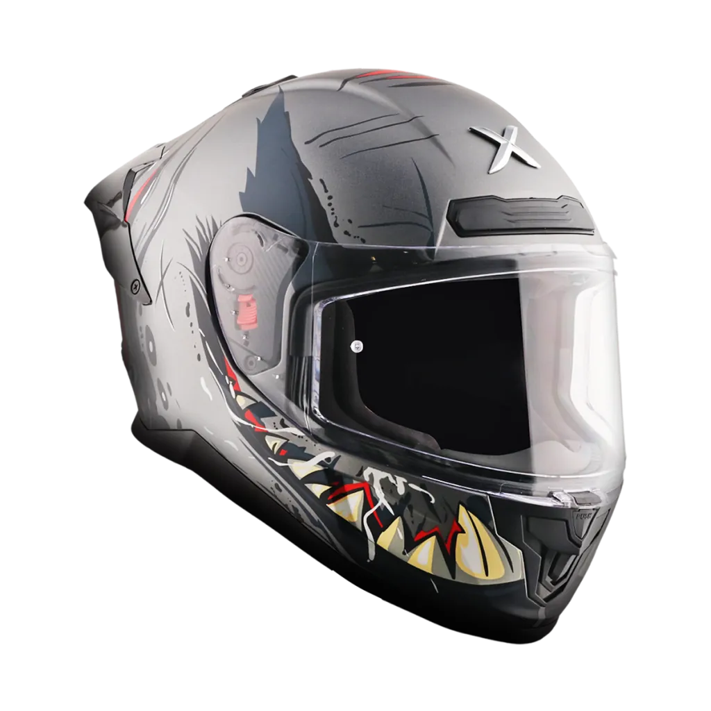 AXOR Saber Savage kaciga mat crno athena siva - prednja strana