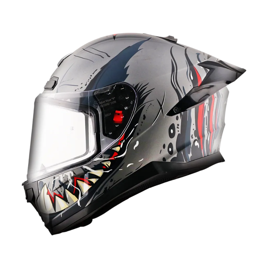 AXOR Saber Savage kaciga mat crno athena siva - stražnja strana