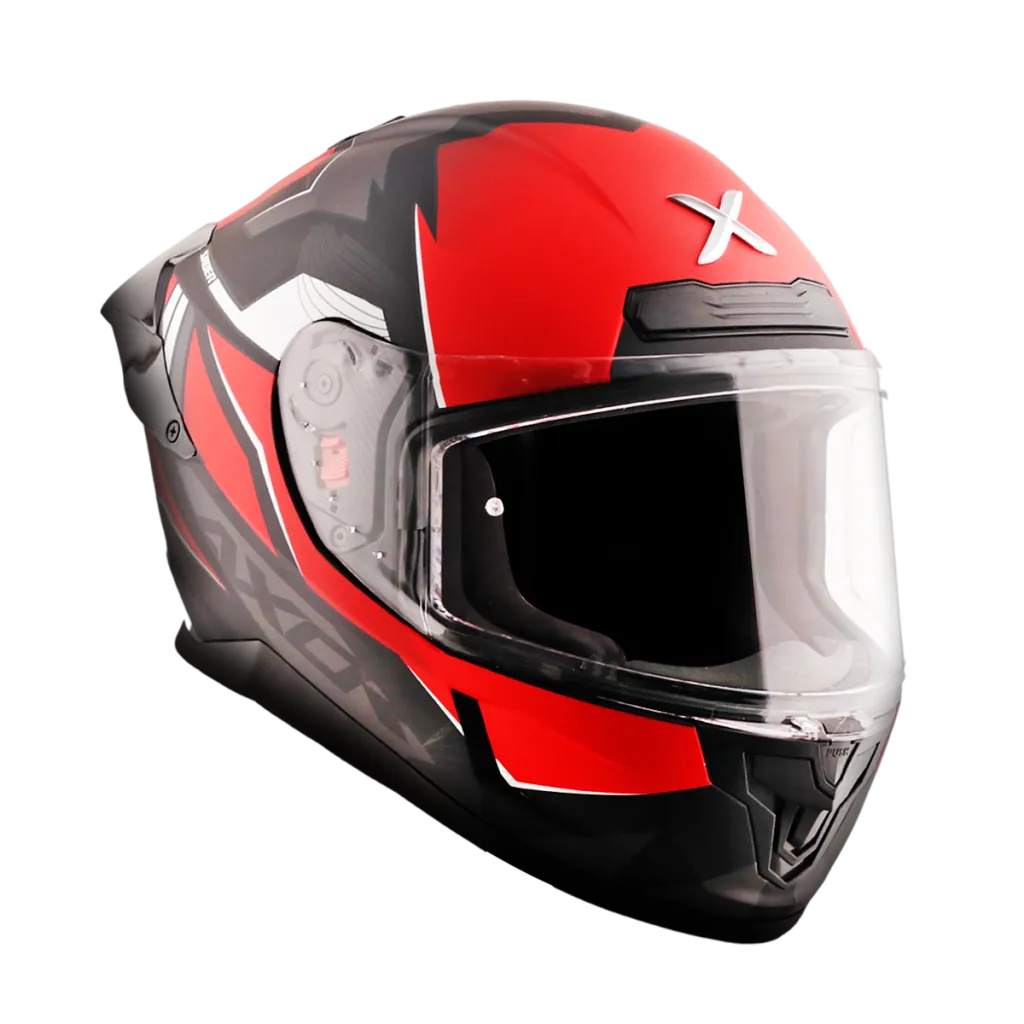 AXOR Saber Shadow kaciga mat crno crvena - prednja strana