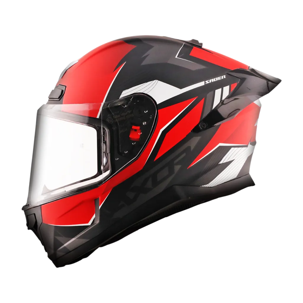 AXOR Saber Shadow kaciga mat crno crvena - stražnja strana