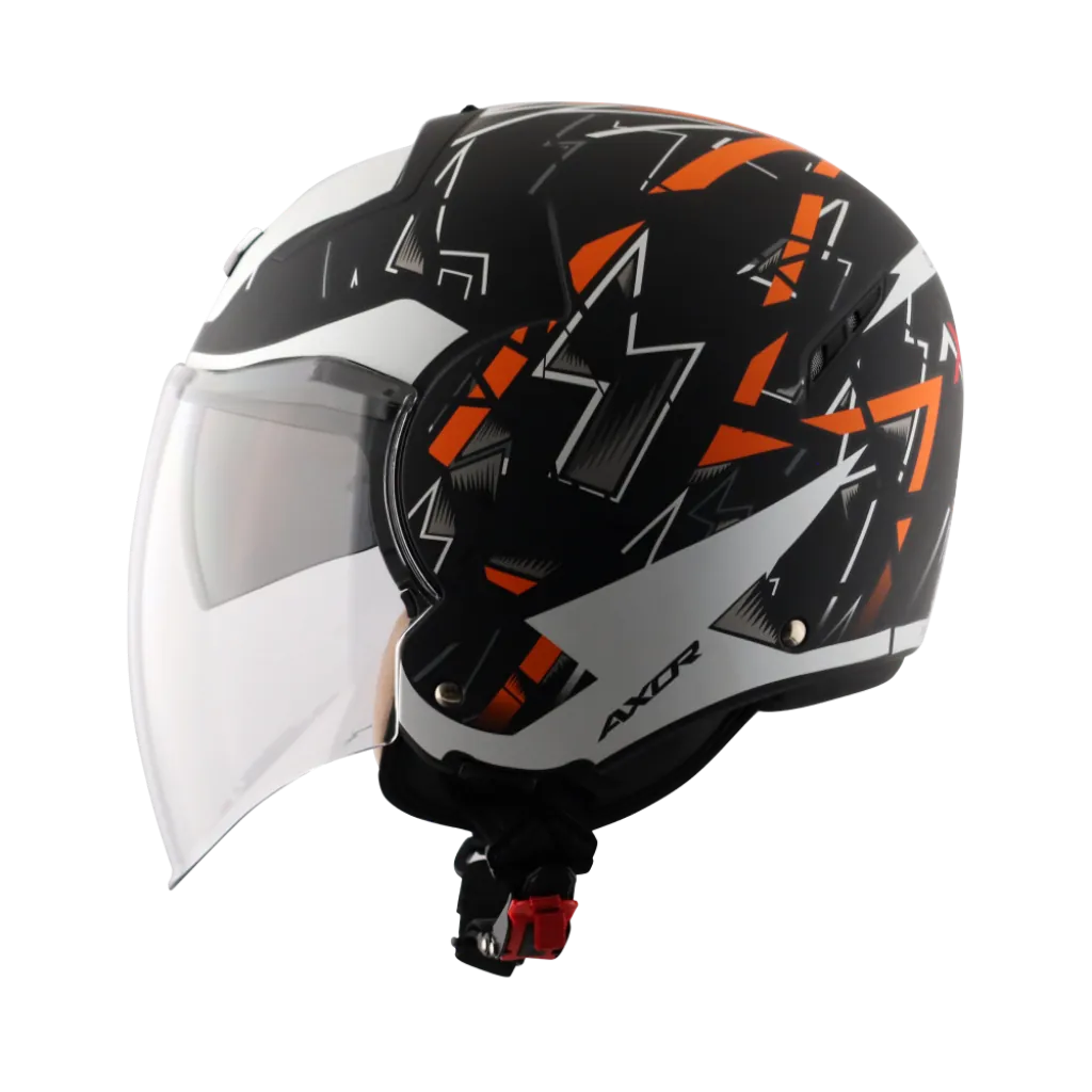 AXOR Striker Cyborg kaciga mat crno bijela - bočni pogled