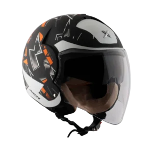 AXOR Striker Cyborg kaciga mat crno bijela - detalj