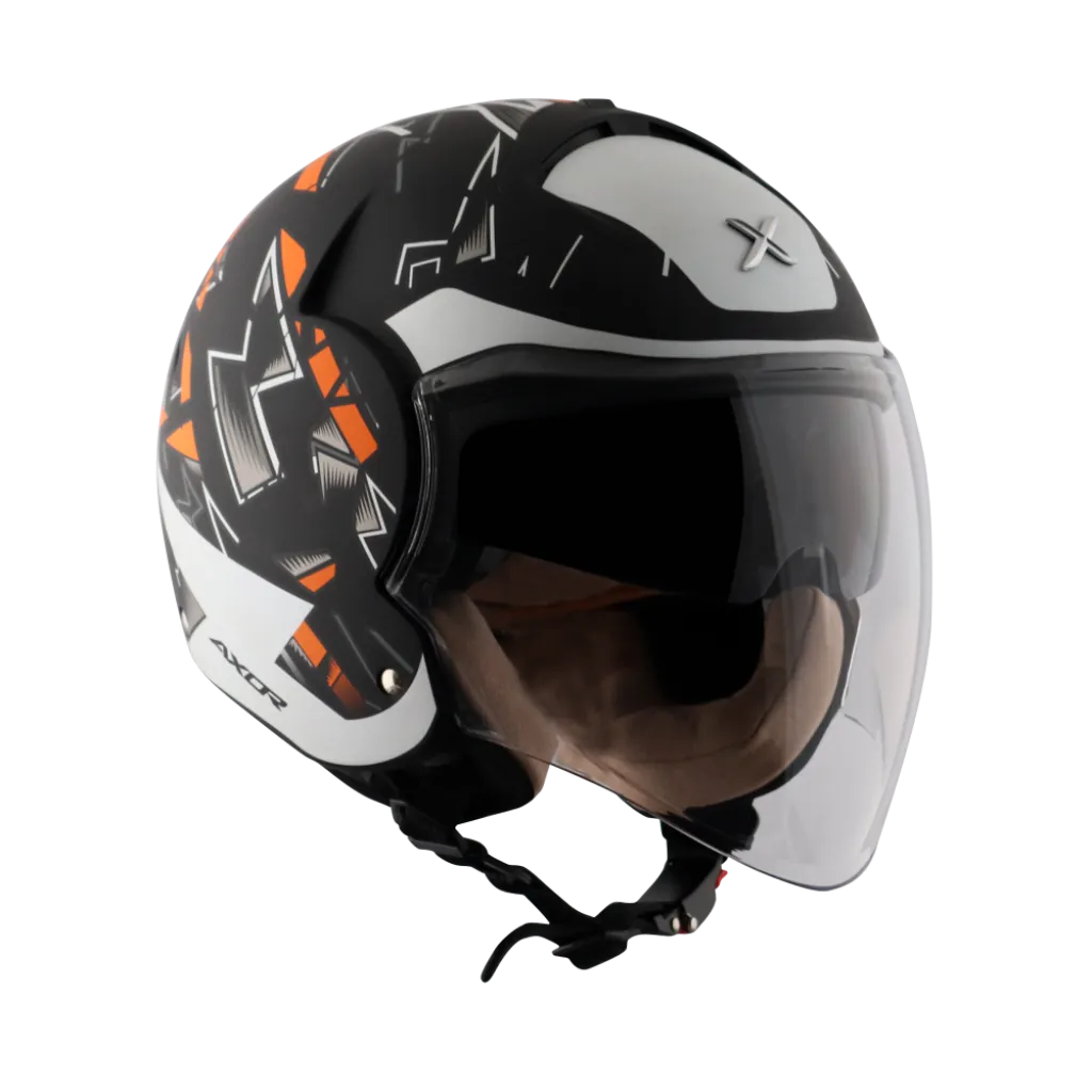 AXOR Striker Cyborg kaciga mat crno bijela - detalj