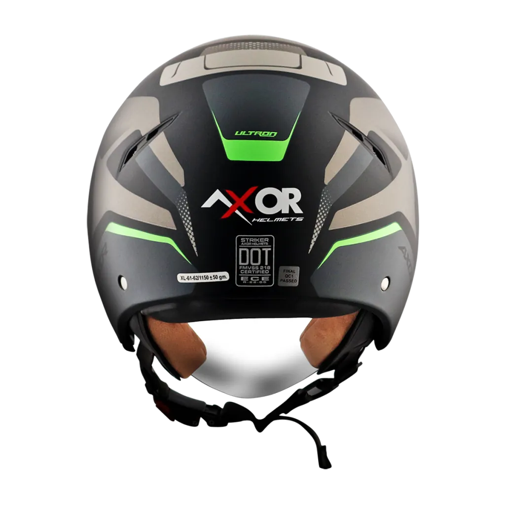 AXOR Striker Ultron kaciga mat crno siva - bočni pogled