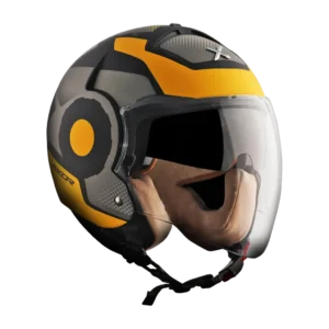 AXOR Striker Ultron kaciga mat crno žuta - prednja strana