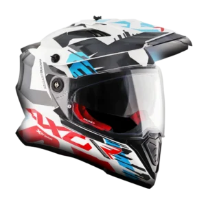 AXOR X-Cross DV X1 kaciga sjaj bijelo crvena - prednja strana