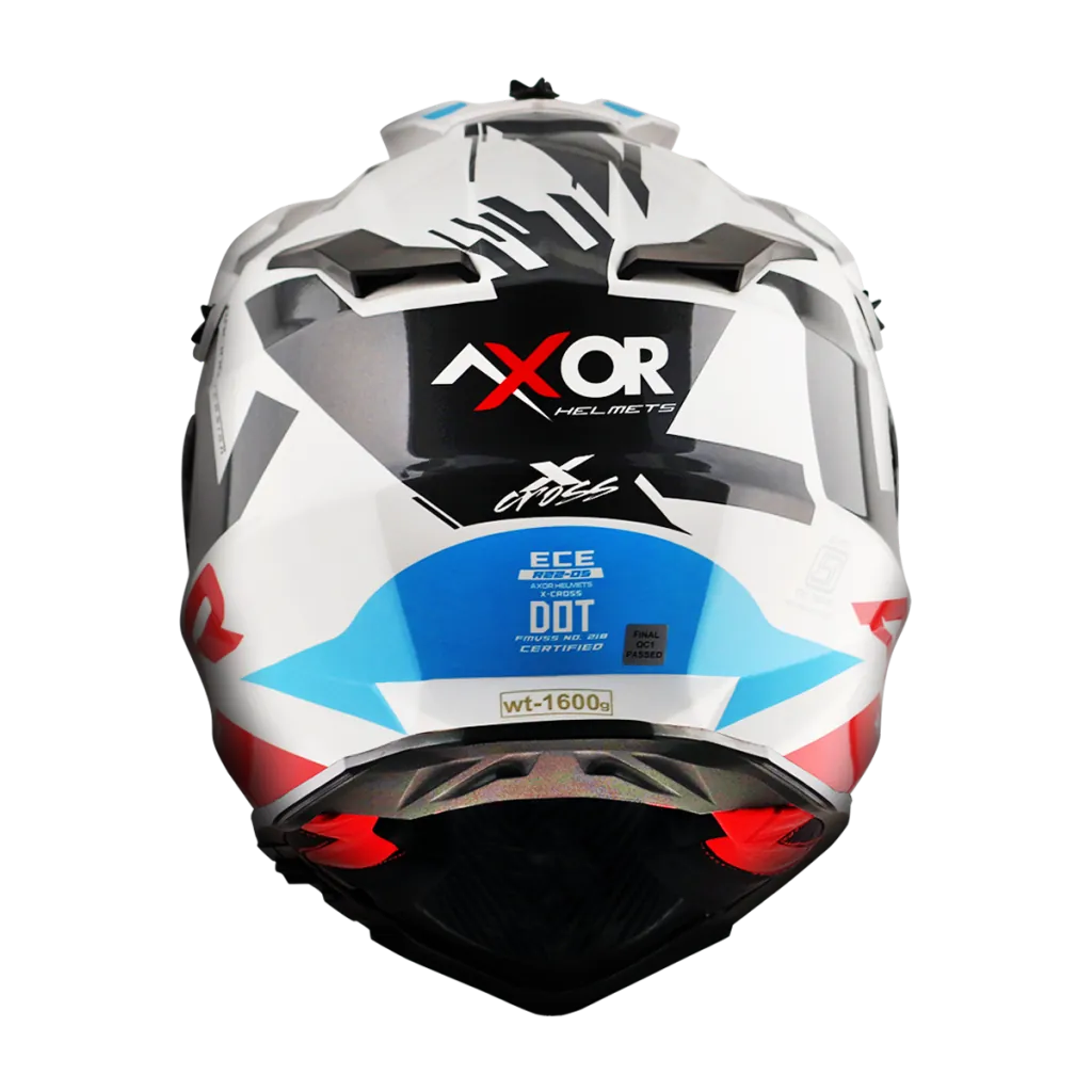 AXOR X-Cross DV X1 kaciga sjaj bijelo crvena - bočni pogled